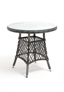 Эспрессо плетеный круглый стол, диаметр 80 см, цвет графит