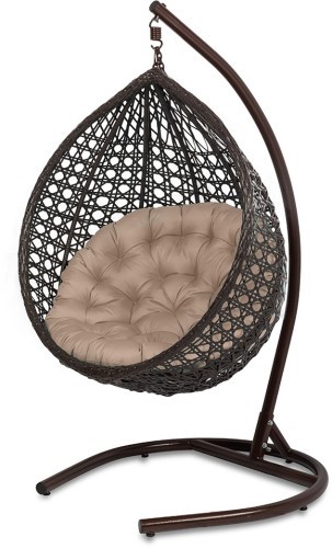 Подвесное кресло FRESCO (стандарт) коричневое из искусственного ротанга