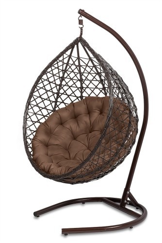 Подвесное кресло MODERN-XL коричневое из искусственного ротанга