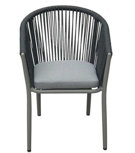 Кресло серии БОРДО серое из веревочной нити