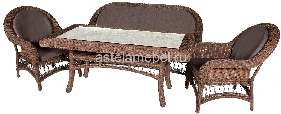 Комплект мебели CHELSEA (Челси) на 4 персоны со столом 170х90 коричневый из искусственного ротанга