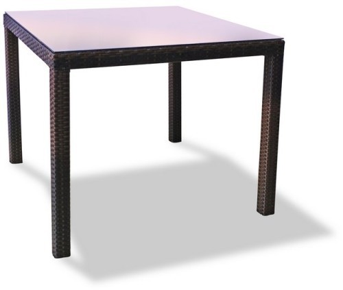 Обеденная группа серии MILANO (Милано) со столом 90х90 из искусственного ротанга темно коричневый