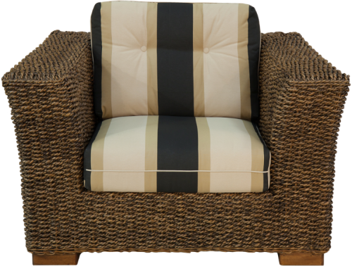 Лаунж зона серии BERNARDITA (Бернардита) на 5 персон с трехместным диваном коричневого цвета из плетеного натурального ротанга