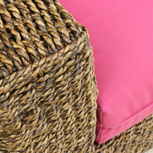 Лаунж зона серии BERNARDITA (Бернардита) на 5 персон с трехместным диваном коричневого цвета из плетеного натурального ротанга