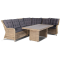 Комплект мебели угловой БЕРГАМО соломенного цвета на 6 персон со столом 180х100 из искусственного ротанга