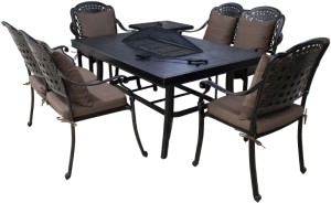 Набор мебели  серии KAPELA (Капела) стол барбекю на 6 персон из литого алюминия