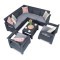 Комплект мебели КОРФУ РЕЛАКС (Corfu Relax) коричневый с угловым диваном и креслами из пластика под фактуру искусственного ротанга