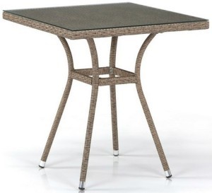 Стол T282BNT-W56 из плетеного искусственного ротанга, цвет светло-коричневый