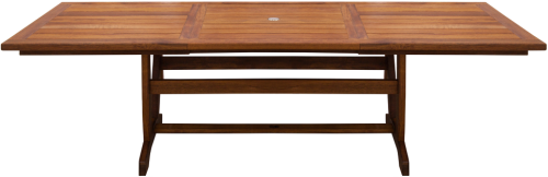 Стол обеденный раскладной DZHANGL (Джангл) 220/340см коричневого цвета из дерева мербау