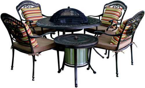 Набор мебели серии DIEGO (Диего) стол барбекю на 4 персоны из литого алюминия