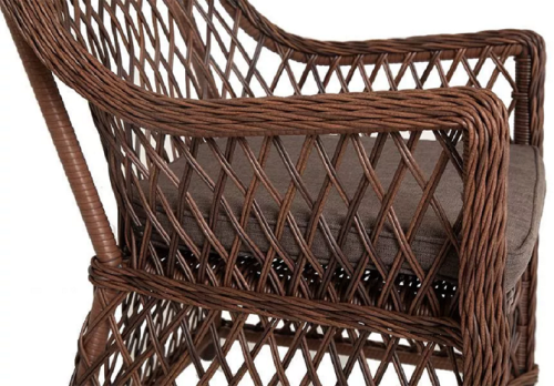 Кресло серии ЛАТТЕ обеденное коричневое из искусственного ротанга