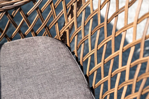 Кресло серии ЛАТТЕ обеденное коричневое из искусственного ротанга