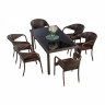 Обеденная группа МИЛАН-ГРЕЦИЯ на 6 персон со столом 160х90 коричневая из искусственного ротанга