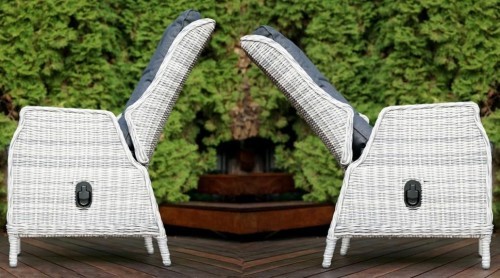 Кресло серии ВЕРОНА серое с регулируемой спинкой из искусственного ротанга