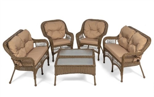 Комплект мебели MEDISON PREMIUM L (Мэдисон) коричневый из искусственного ротанга