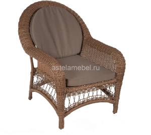Кресло CHELSEA (Челси) коричневое из искусственного ротанга