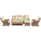 Лаунж зона серии CATALINA (Каталина) на 5 персон с трехместным диваном коричневого цвета из плетеного натурального ротанга