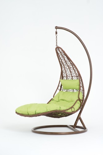 Кресло подвесное РЕЛАКСА 44-003-01 из искусственного ротанга цвет коричневый/зеленый