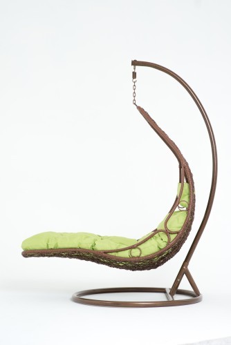 Кресло подвесное РЕЛАКСА 44-003-01 из искусственного ротанга цвет коричневый/зеленый