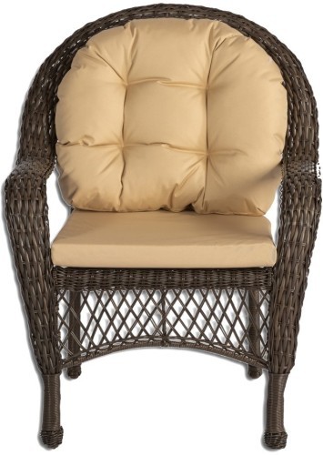 Обеденная группа GIZA MEDISON M (Гиза Мэдисон) 140х80 (диван, 2 кресла) коричневая из искусственного ротанга