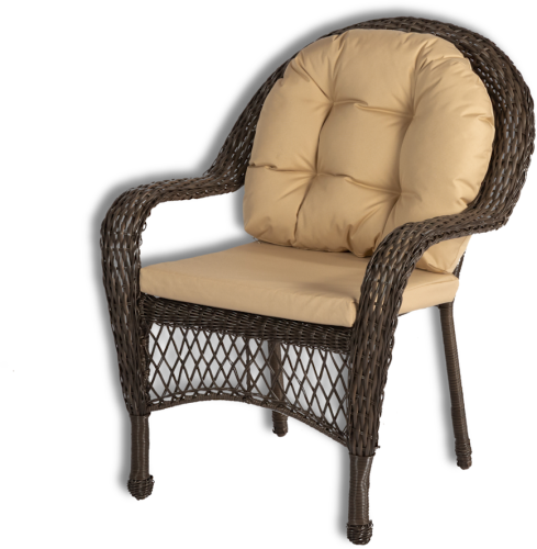 Обеденная группа GIZA MEDISON M (Гиза Мэдисон) 140х80 (диван, 2 кресла) коричневая из искусственного ротанга