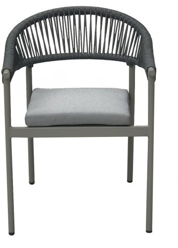 Кресло серии НИЦЦА серое из веревочной нити