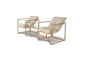 Комплект мебели кофейный серии ЛИОН на 2 персоны коричневого цвета из алюминия