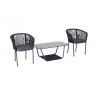 Комплект мебели МАРСЕЛЬ кофейный на 2 персоны темно-серый из веревочной нити