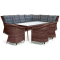 Комплект мебели угловой БАЗЕЛЛА на 8 персон со столом 160х90 коричневый из искусственного ротанга