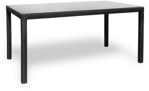 Стол обеденный серии MILANO (Милано) размером 150х90 из искусственного ротанга черный