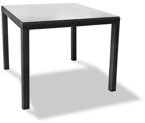 Стол обеденный серии MILANO (Милано) размером 90x90 из искусственного ротанга черный