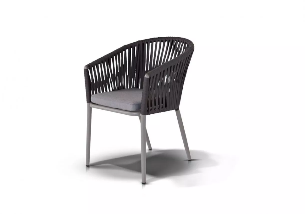 Кресло серии БОРДО темно серое из веревочной нити