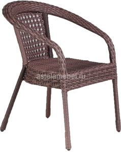 Кресло DECO (Деко) коричневое из искусственного ротанга