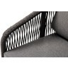 Канны кресло плетеное из роупа, основание дуб, роуп темно-серый круглый, ткань темно-серая 019