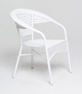 Кресло BORA (Бора) GG-04-04W белое из искусственного ротанга
