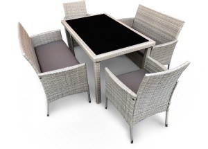 Комплект мебели АРИЯ бежевый на 6 персон с двумя диванами и столом 130х80 из искусственного ротанга