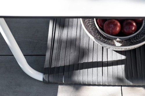 Комплект мебели угловой серии КАСАБЛАНКА серый на 5 персон из алюминия и роупа
