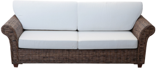 Лаунж зона серии DZHASINTA (Джасинта) на 6 персон с трехместным диваном из плетеного натурального ротанга цвет темно-коричневый