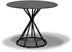 Стол обеденный КАРЛОС размером D90 столешница HPL цвет серый гранит подстолье сталь