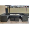 Угловой комплект мебели ДЖУДИ ГРЕЙ AFM-370A со столом 120х82 на 9-10 персон серый из искусственного ротанга