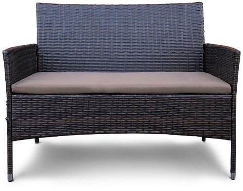 Комплект мебели АРИЯ КАФЕ коричневый на 4 персоны с двумя диванами из искусственного ротанга