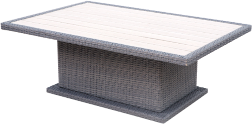 Обеденная зона серии MEDINA (Медина) со столом 150х100 на 8 персон серого цвета из плетенного искусственного ротанга