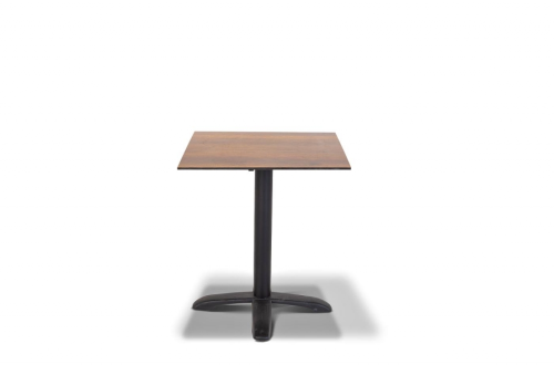 Стол обеденный КАФФЕ размером 64х64 столешница HPL цвет дуб подстолье чугунное