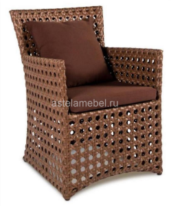 Кресло SALVIA (Салвия) коричневое из искусственного ротанга