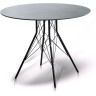 Стол обеденный КОНТЕ размером D90 столешница HPL цвет серый гранит подстолье сталь