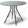 Стол обеденный КОНТЕ размером D90 столешница HPL цвет серый гранит подстолье сталь