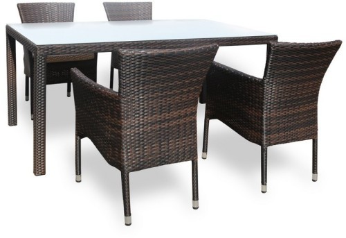 Стол обеденный серии MILANO (Милано) размером 150х90 из искусственного ротанга темно коричневый