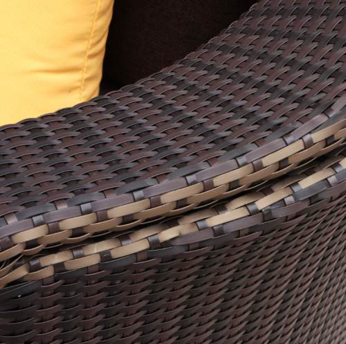Лаунж зона серии MAURICIO (Маурисио) на 6 персон с двухместными диванами из плетеного искусственного ротанга цвет коричневый