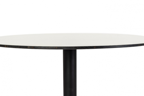 Стол обеденный серии HPL диаметром 64 см черного цвета с чугунным подстольем