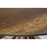 Стол обеденный ЛЕОН размером D90 столешница HPL цвет дуб подстолье металл